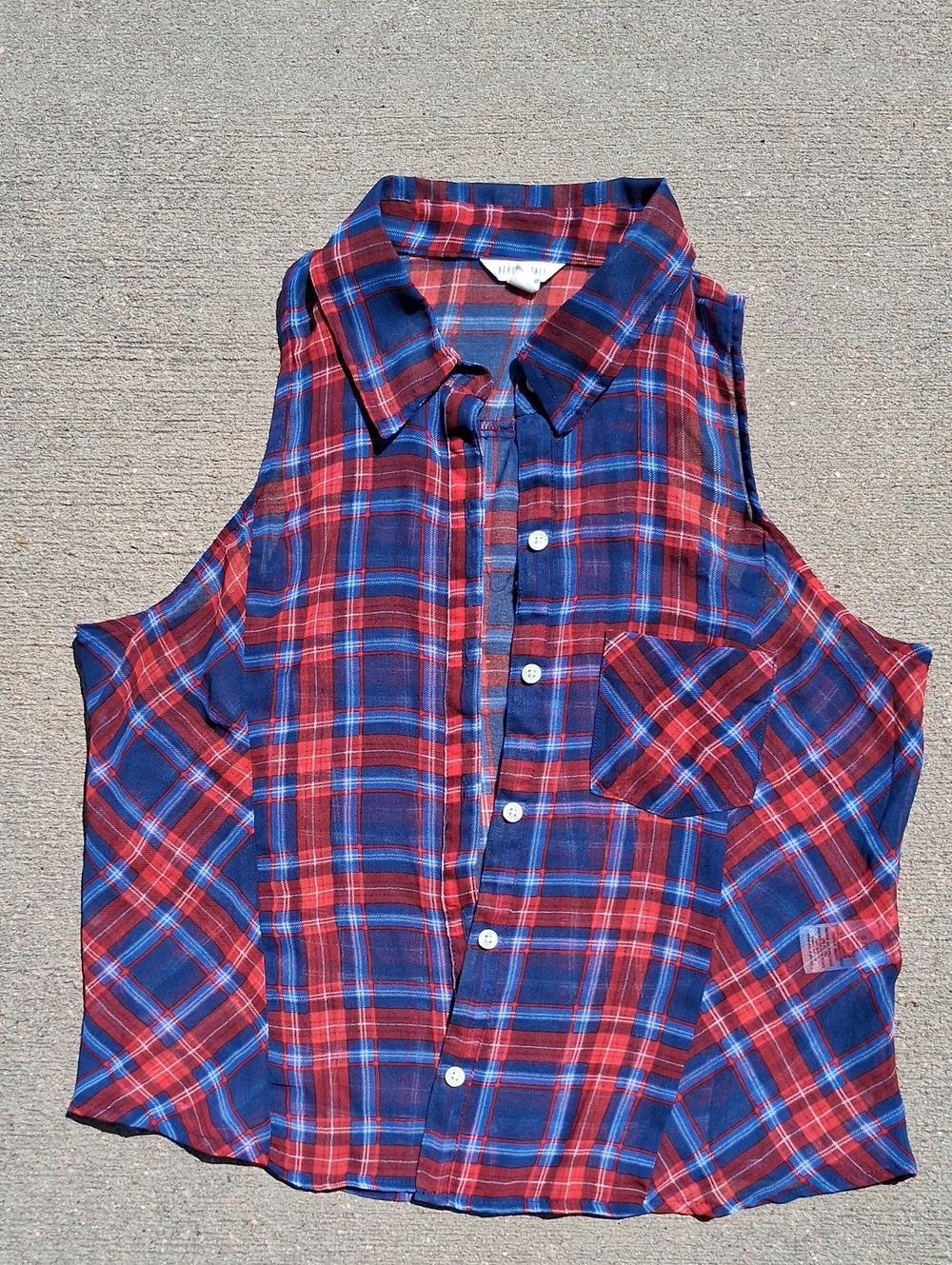 Aeropostale Red and Blue Plaid Button-Up Shirt